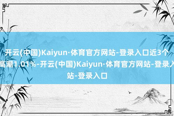 开云(中国)Kaiyun·体育官方网站-登录入口近3个月高潮1.01%-开云(中国)Kaiyun·体育官方网站-登录入口