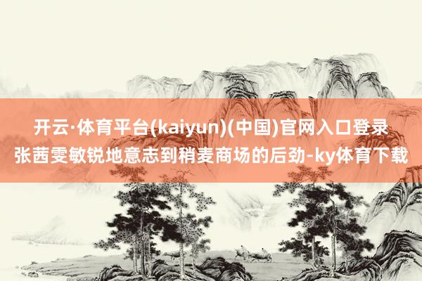 开云·体育平台(kaiyun)(中国)官网入口登录张茜雯敏锐地意志到稍麦商场的后劲-ky体育下载